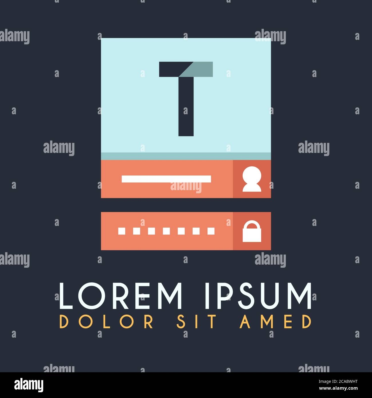 T Login Sicherheit Logo Design Inspiration kann für Unternehmen und Unternehmen verwendet werden Stock Vektor