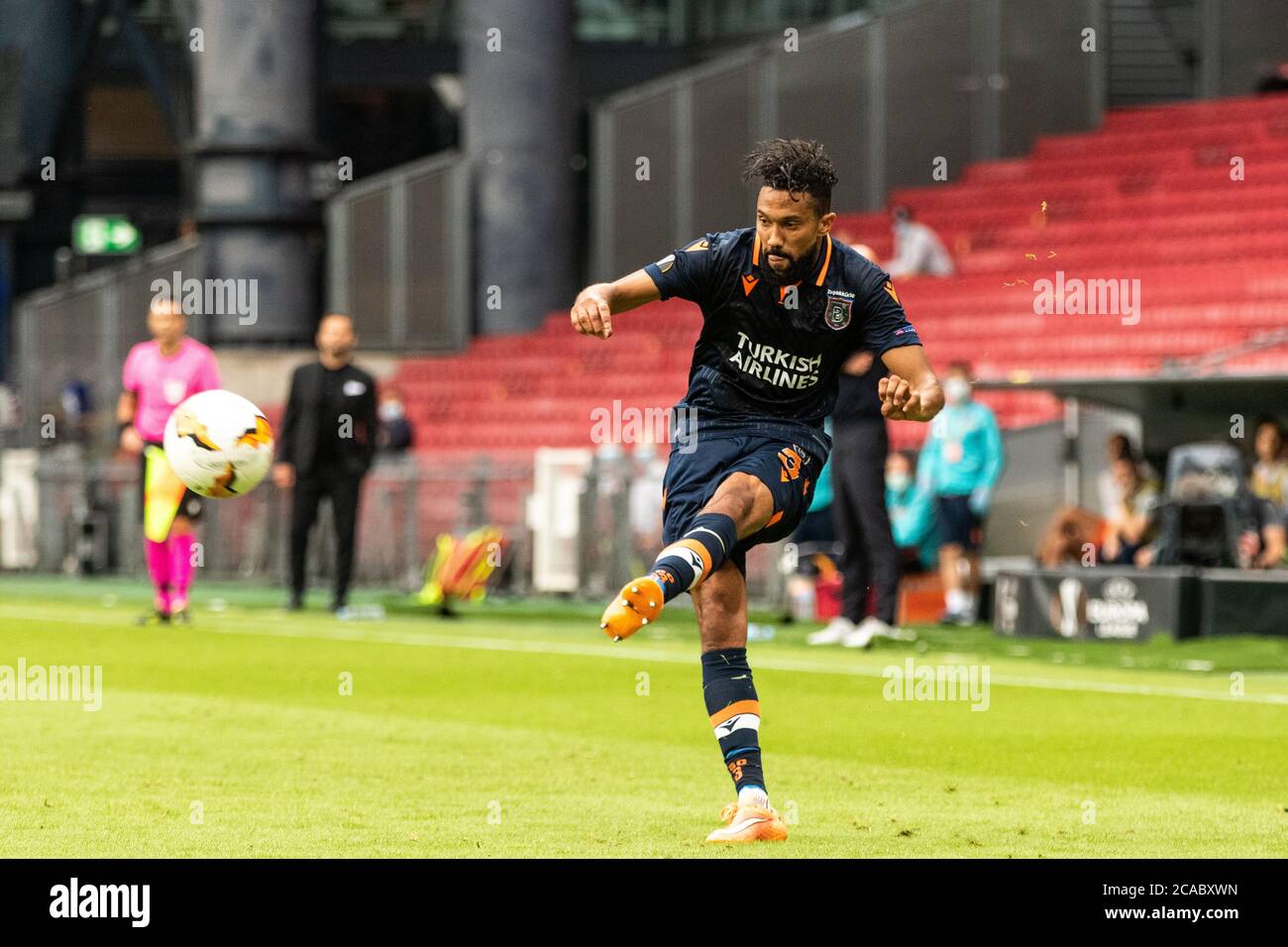 Kopenhagen, Dänemark. August 2020. Gael Clichy (3) aus Istanbul Basaksehir beim UEFA Europa League Spiel zwischen dem FC Kopenhagen und Istanbul Basaksehir im Telia Parken in Kopenhagen. (Bildnachweis: Gonzales Photo - Dejan Obretkovic). Stockfoto