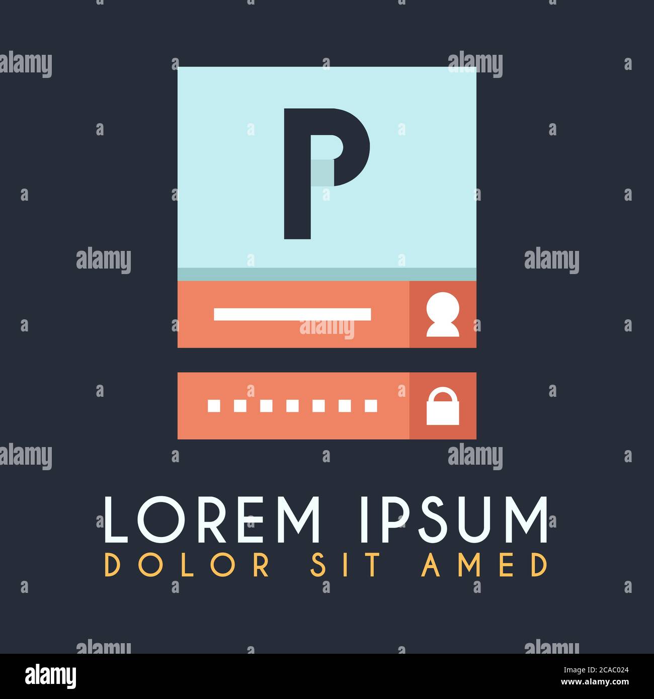 P Login Sicherheit Logo Design Inspiration kann für Unternehmen und Unternehmen verwendet werden Stock Vektor