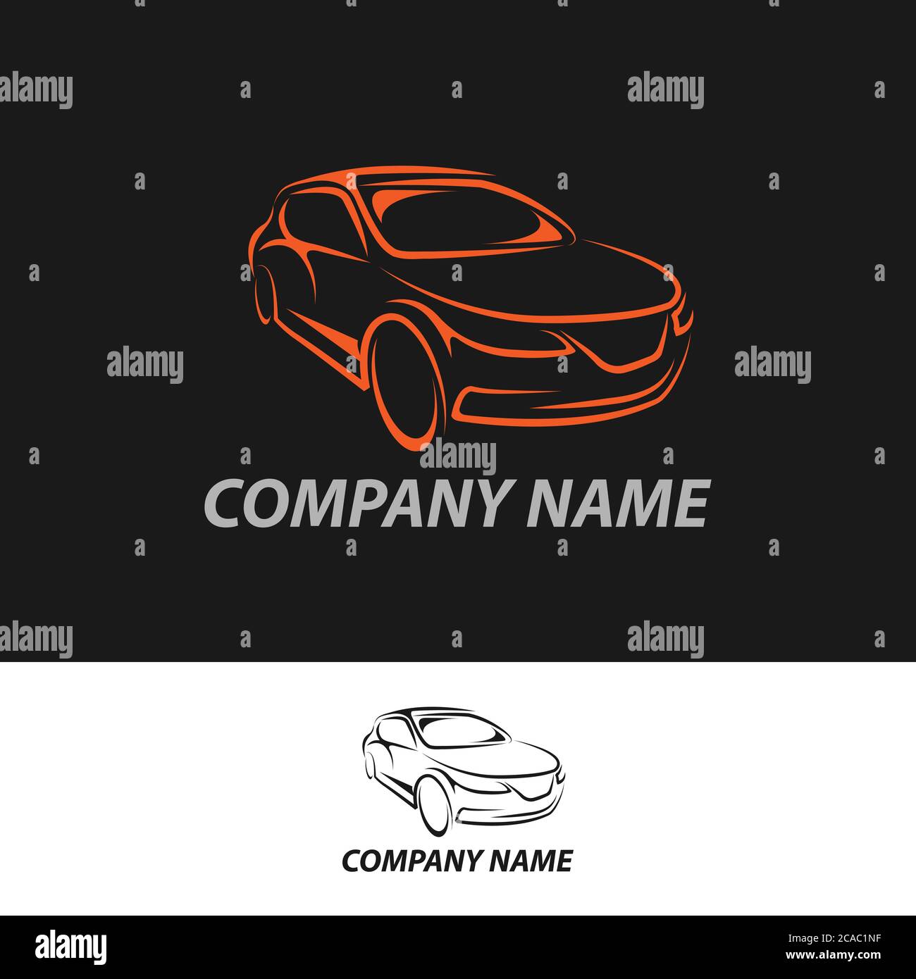 SUV-Auto-Logo auf dunklem Hintergrund. Modernes suv-Auto. Einfache Linie Utility Vehicle Silhouette. Stock Vektor