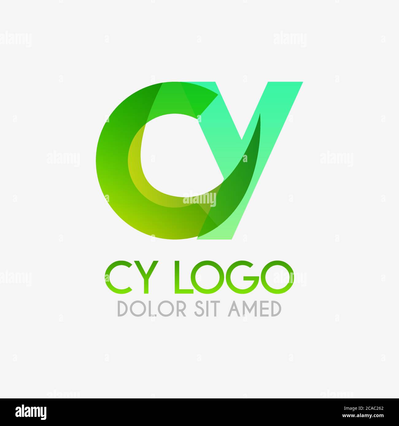 Das CY-Logo mit auffallenden Farben und Abstufungen, modern und einfach für Industrie, Handel, Unternehmen. Dieses YC-Logo für Online und Offli gemacht Stock Vektor