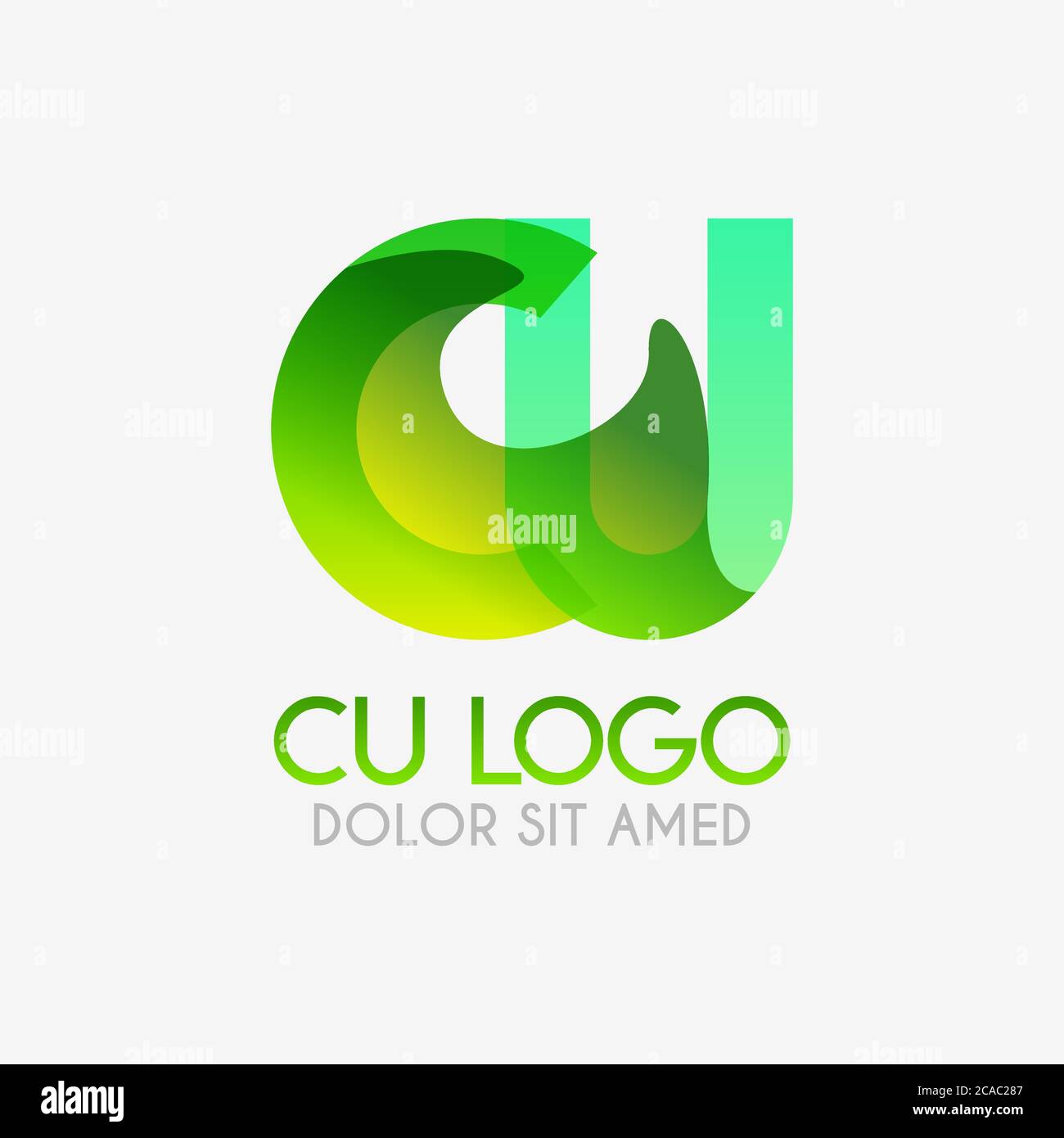 Das CU-Logo mit auffallenden Farben und Abstufungen, modern und einfach für Industrie, Einzelhandel, Unternehmen. Dieses UC-Logo für Online und Offli gemacht Stock Vektor