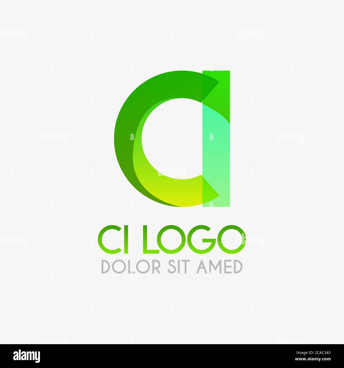 Das CI-Logo mit auffälligen Farben und Abstufungen, modern und einfach für Industrie, Handel, Unternehmen. Dieses IC-Logo für Online und Offli gemacht Stock Vektor
