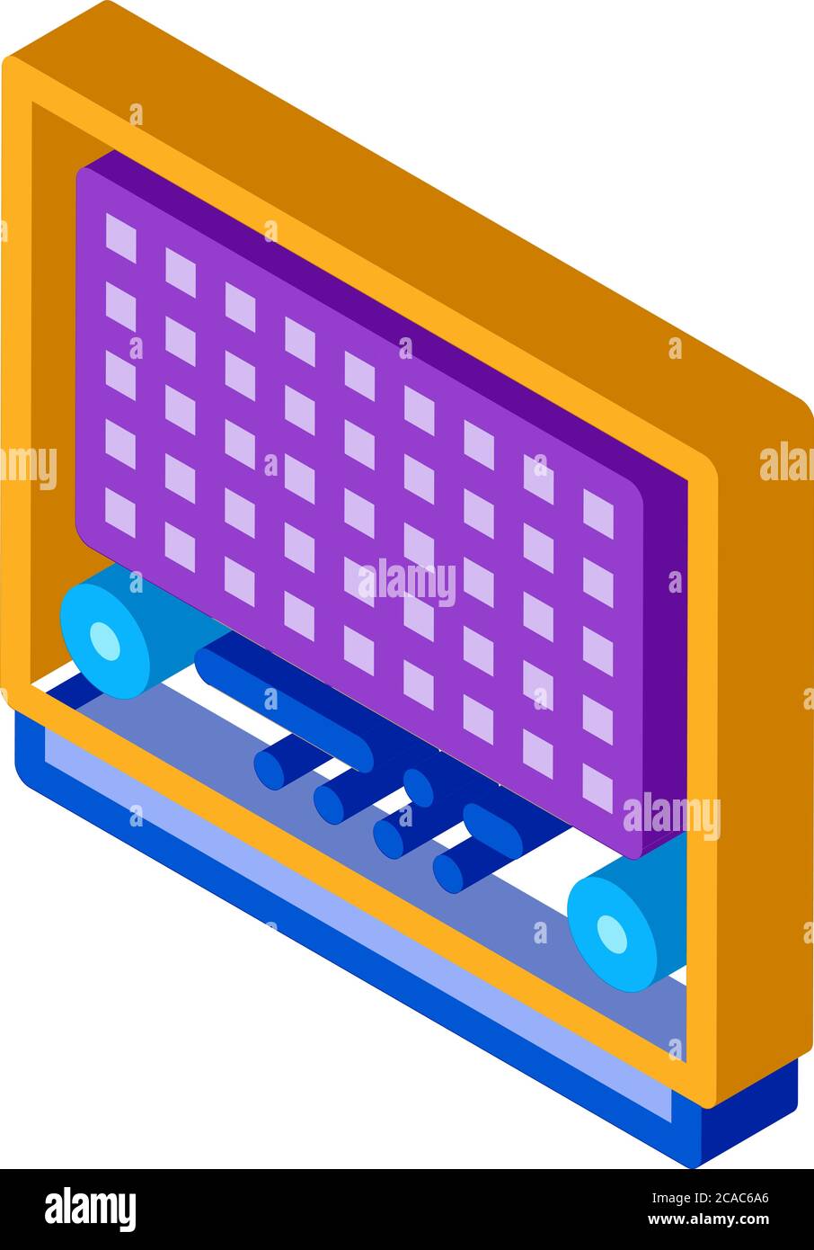 Vintage Radio isometrische Symbol Vektor Illustration Stock Vektor