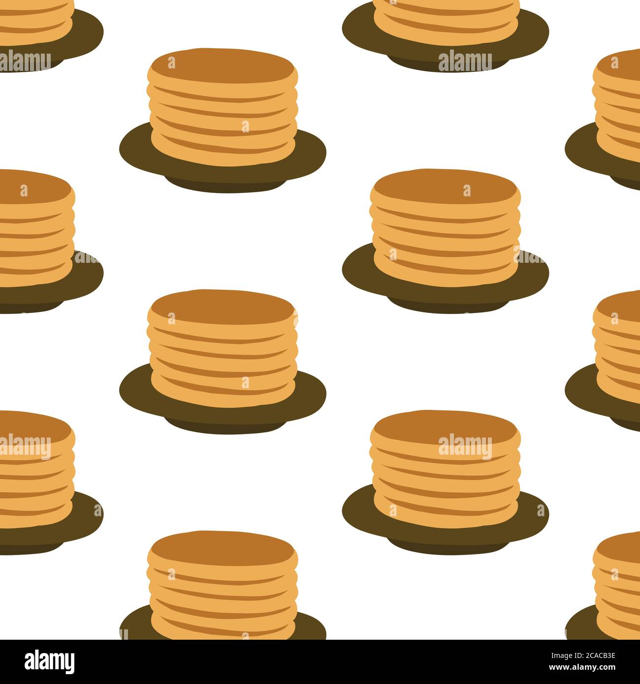 Stapel von Pfannkuchen nahtlose Doodle-Muster, Vektor-Illustration Stock Vektor