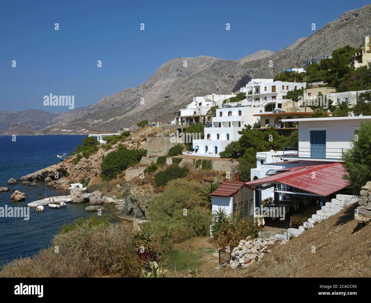 Massouri Dorf und Ferienort, Kalymnos Insel, Dodekanes, Griechenland Stockfoto