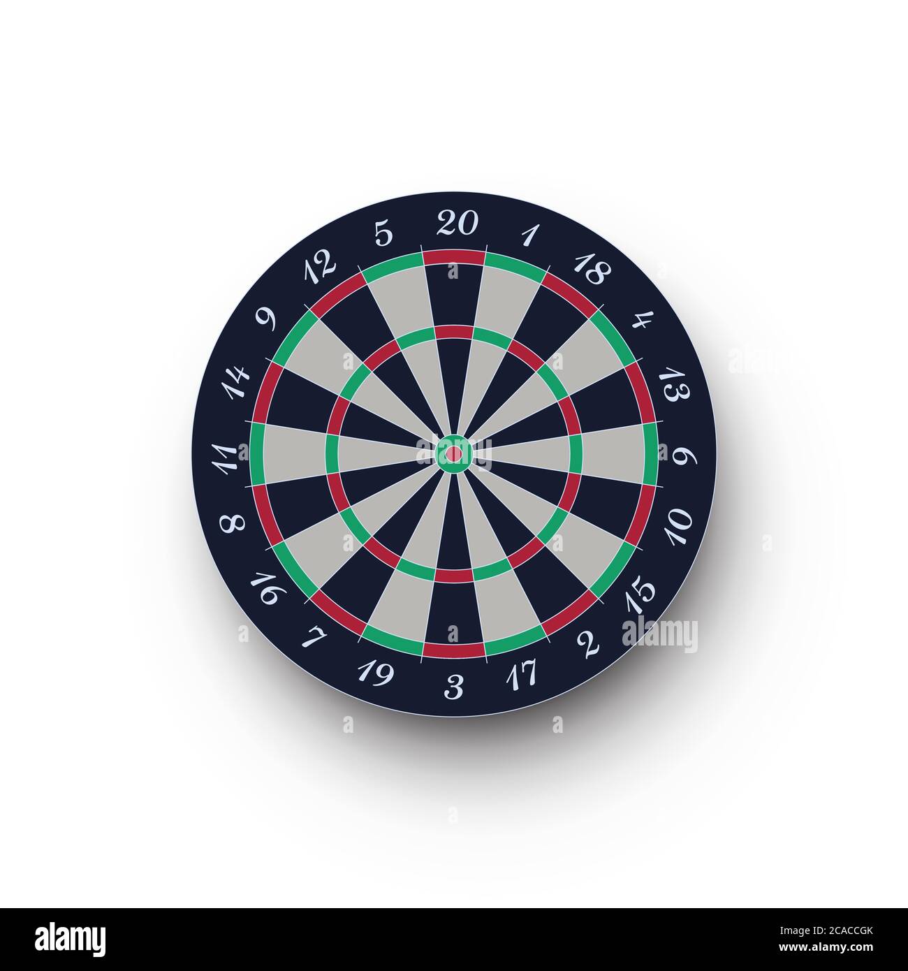 Klassische realistische Darts Board isoliert auf weißem Hintergrund Stock Vektor