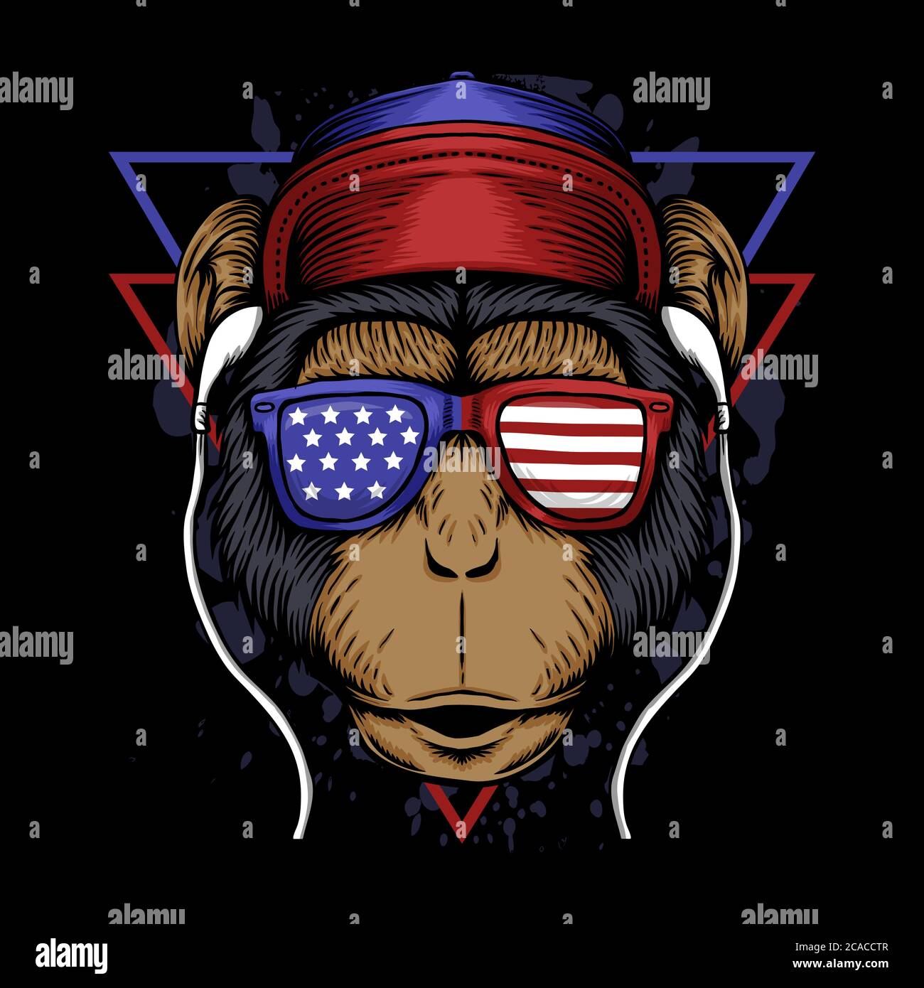 Monkey america Vektorgrafik für Ihr Unternehmen oder Ihre Marke Stock Vektor
