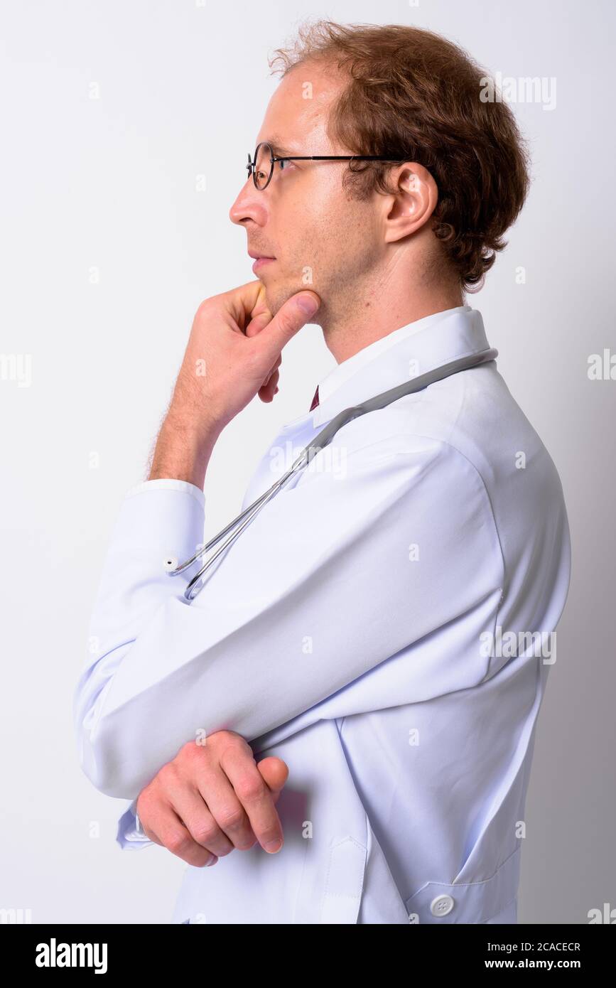 Porträt des Mannes Arzt mit blonden Haaren Stockfoto
