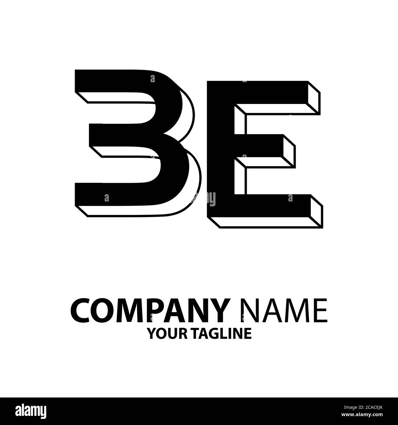 DAS KONZEPT VON BE Initial kann für Unternehmen und Unternehmen verwendet werden Stock Vektor