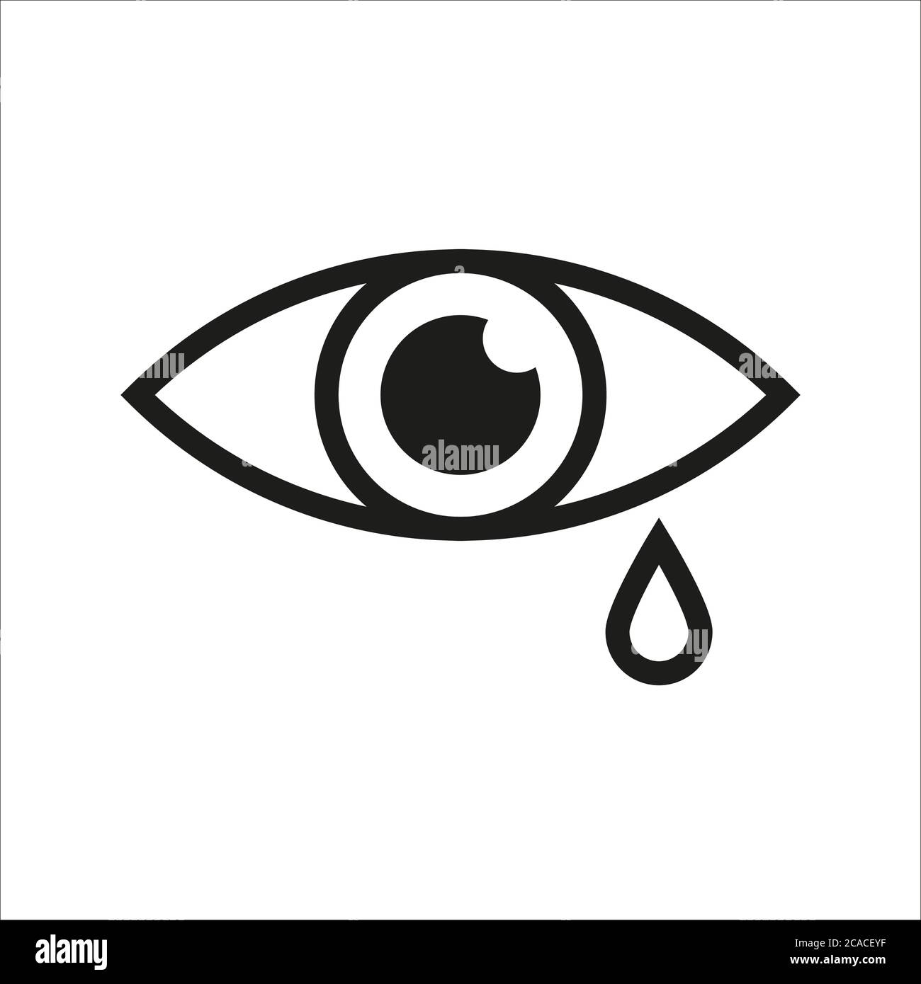 Tränenruf Umriss Auge Symbol Vektor isolierte Illustration Stock Vektor