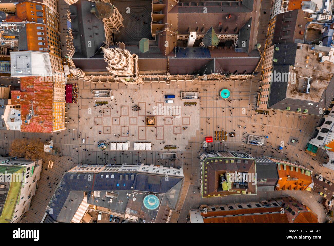 Draufsicht auf den Marienplatz in München, Bayern, Deutschland Stockfoto