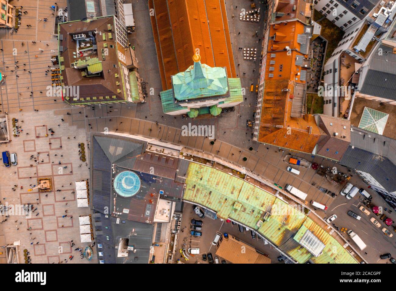 Draufsicht auf den Marienplatz in München, Bayern, Deutschland Stockfoto