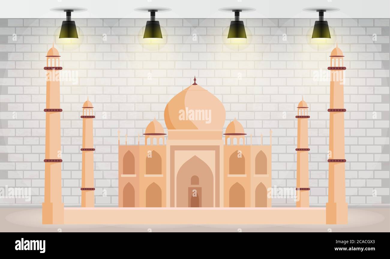 indisches Denkmal auf einem abstrakten Wände Hintergrund Stock Vektor