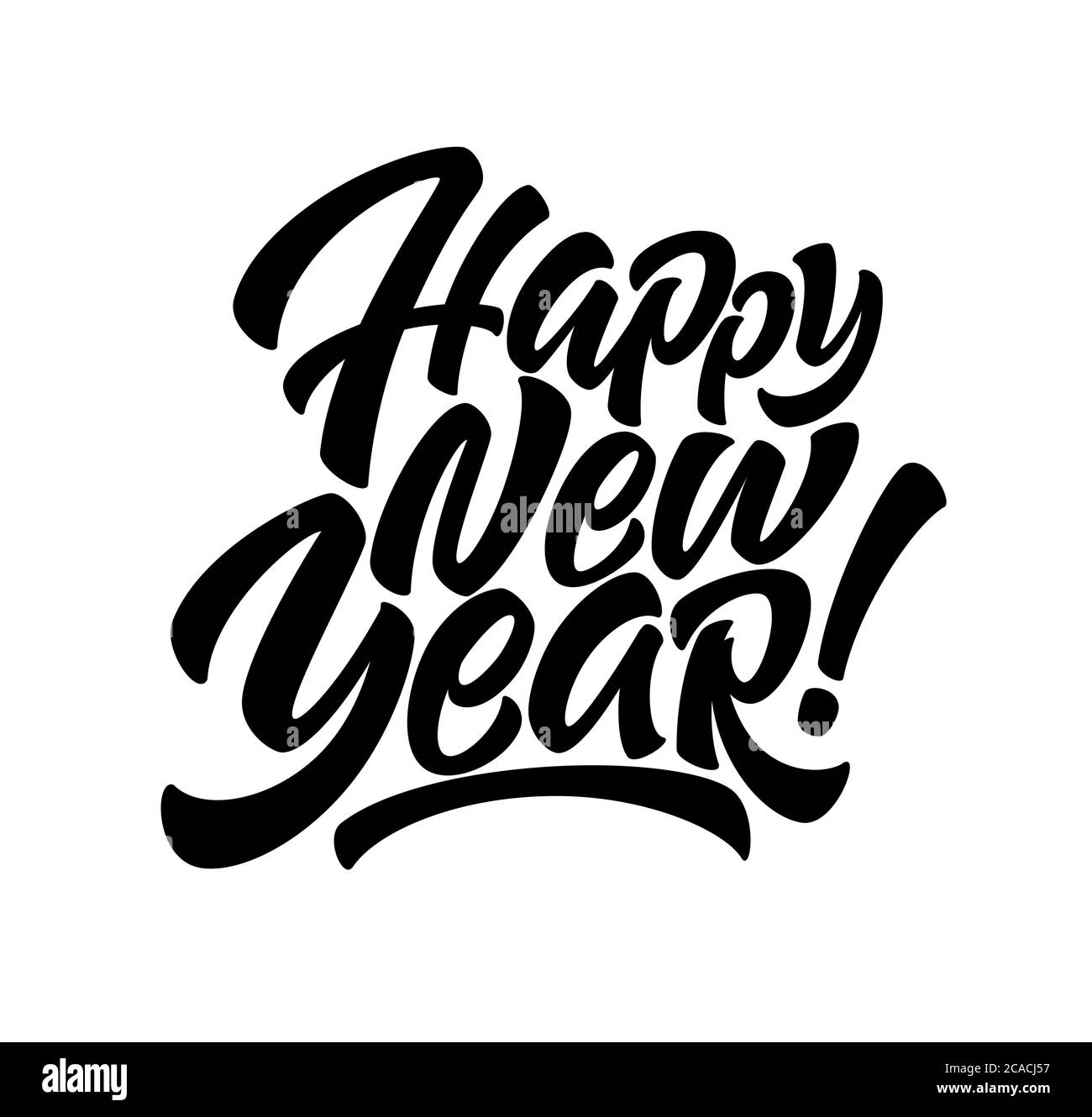 Handschrift Inschrift Frohes neues Jahr. Kalligraphie Neujahrsschrift. Gestaltungselement für Werbeplakat, Flyer, Postkarte. Vektorgrafik Stock Vektor