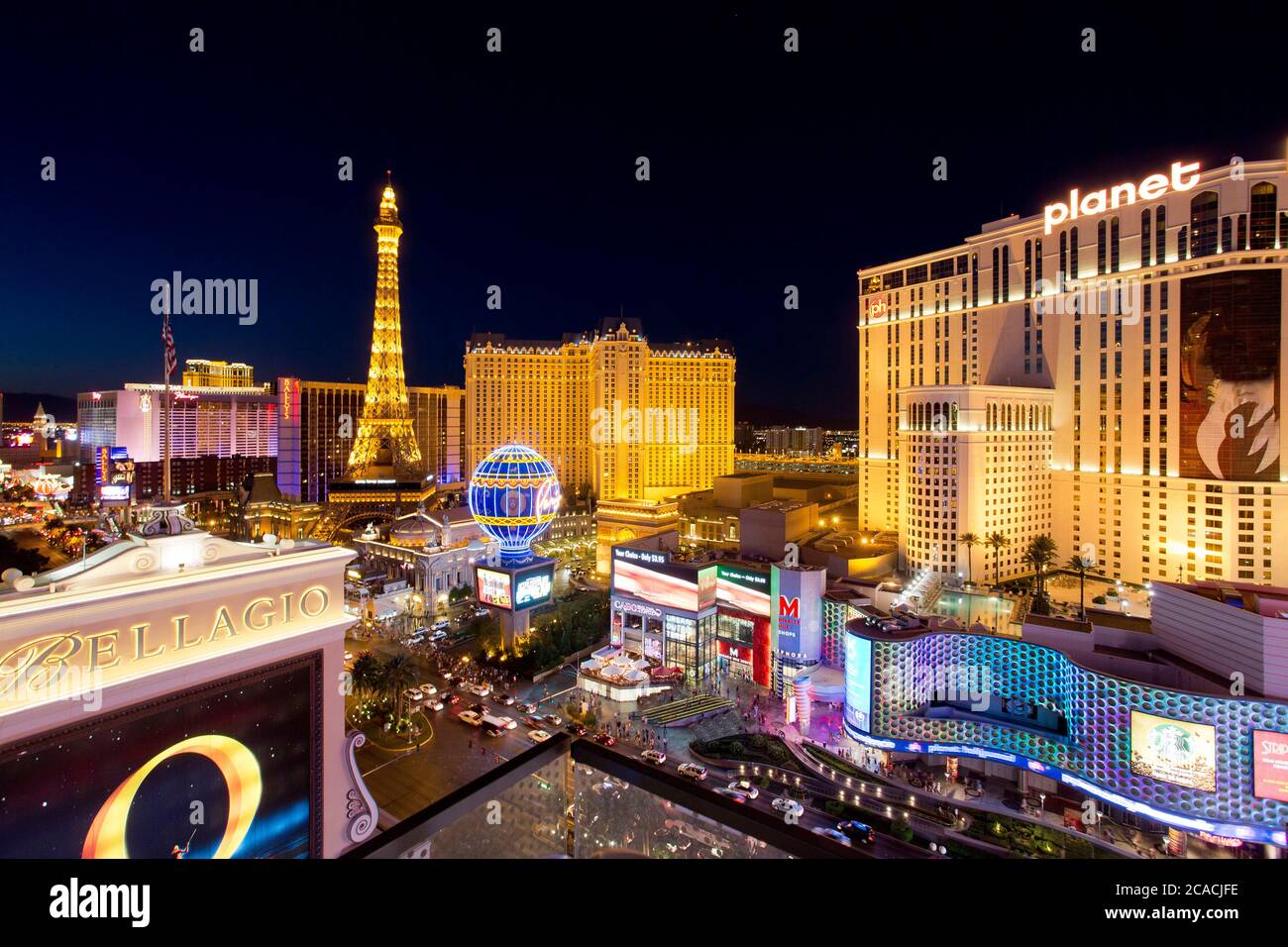 The Strip, bei Nacht Las Vegas, Nevada, USA Stockfoto