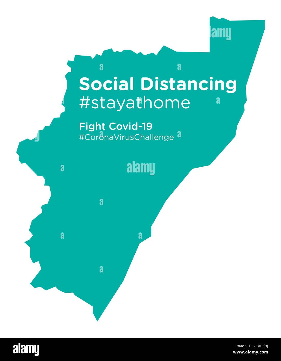 KwaZulu-Natal Südafrika Karte mit Social Distancing stayathome Tag Stock Vektor
