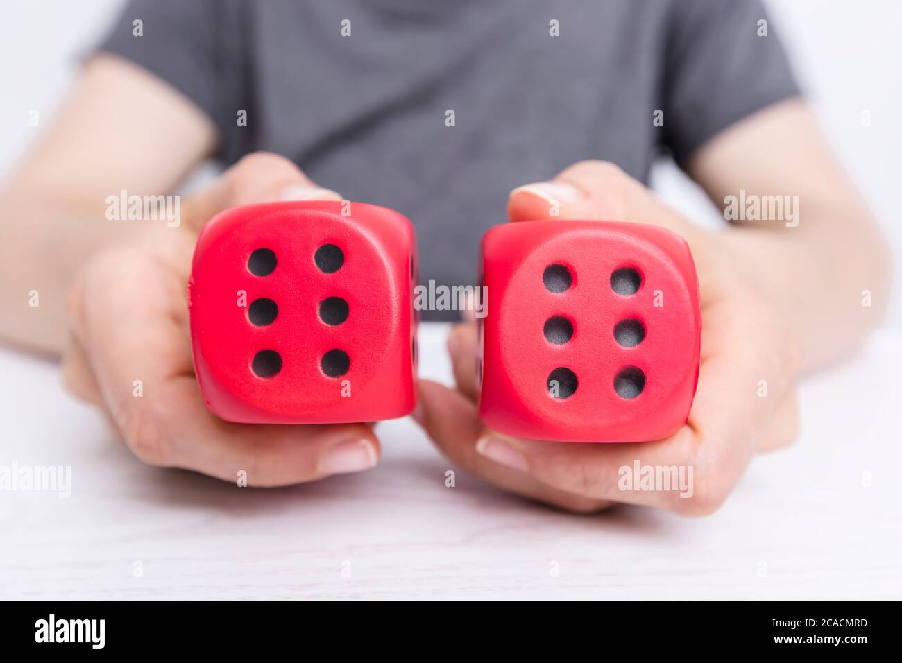 Würfelspiel. Zwei mal sechs. Stockfoto