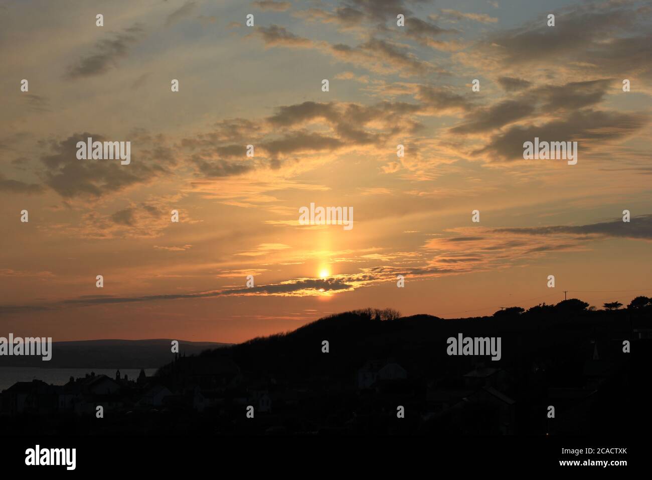 Golden Pillar Sonnenuntergang Landschaft Stockfoto