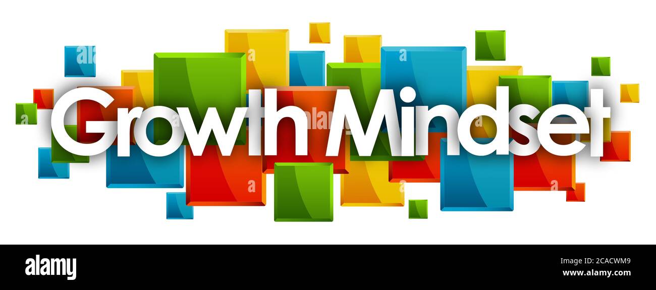 Wachstum Mindset Wort in farbigen Rechtecken Hintergrund Stockfoto