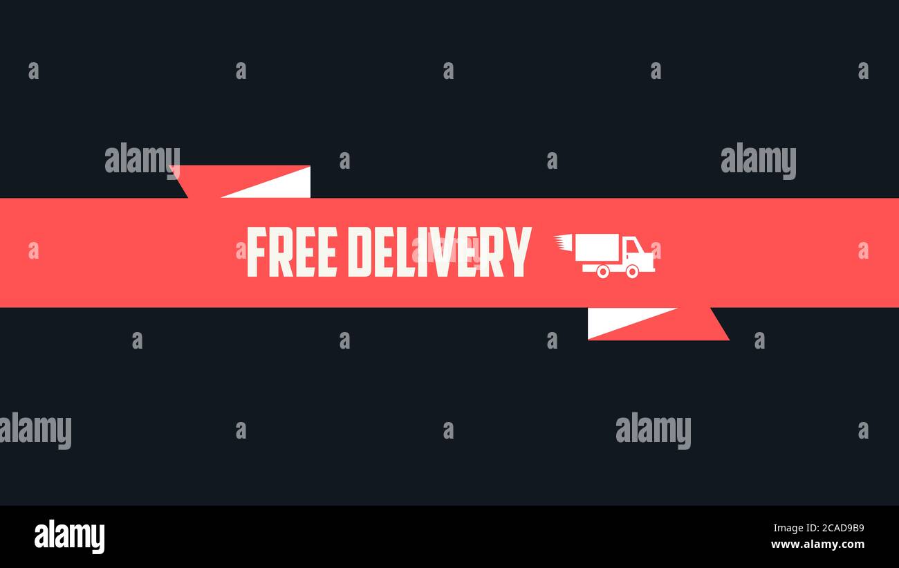 Kostenlose Lieferung Wort Illustration Verwendung für Landing Page, Website, Poster, Banner, Flyer, Hintergrund, Label, Tapete, Verkauf Förderung, Werbung, Marketing Stockfoto
