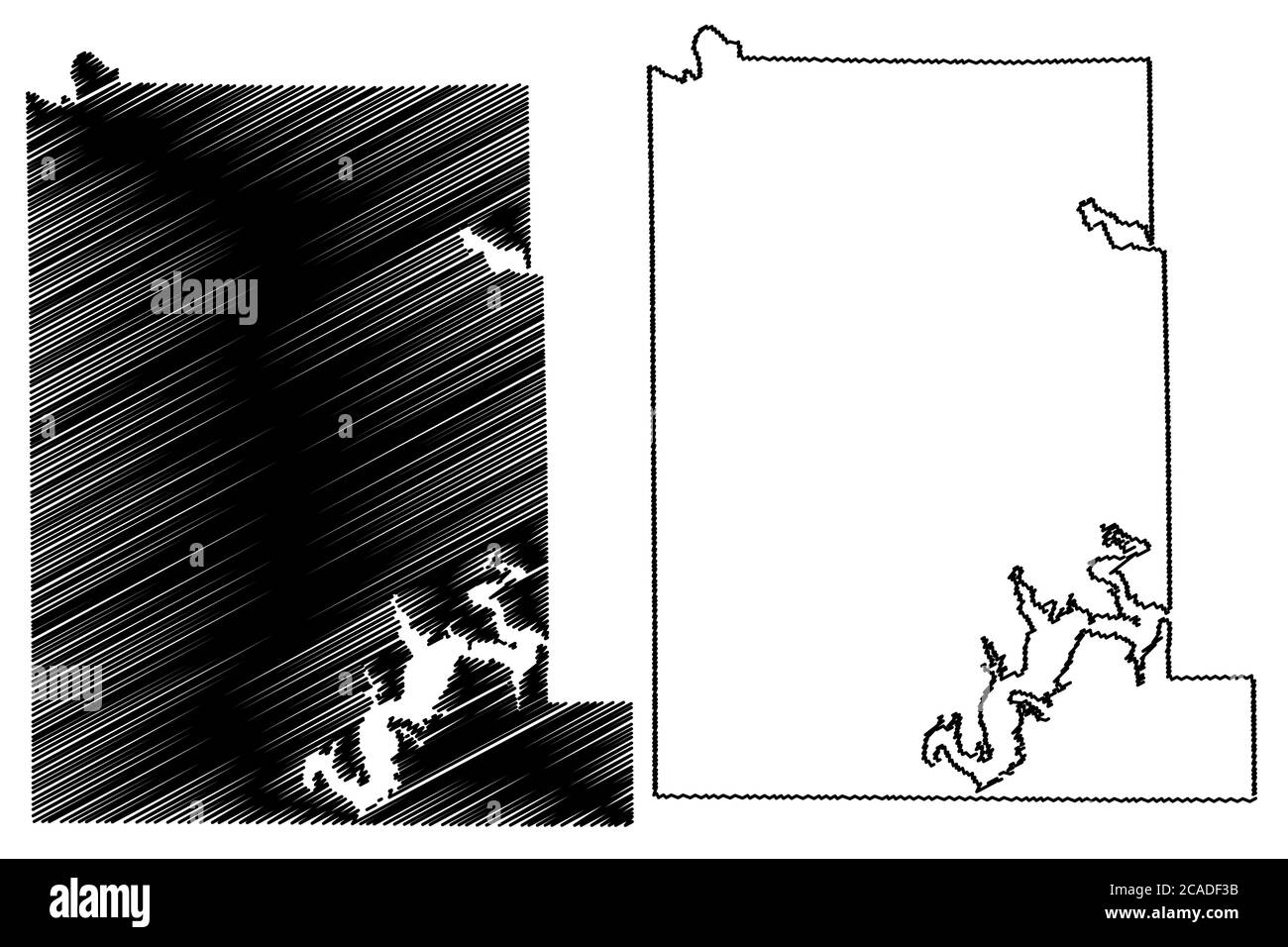 Monroe County, Indiana (US County, Vereinigte Staaten von Amerika, USA, USA, US) Karte Vektor Illustration, scribble Skizze Monroe Karte Stock Vektor