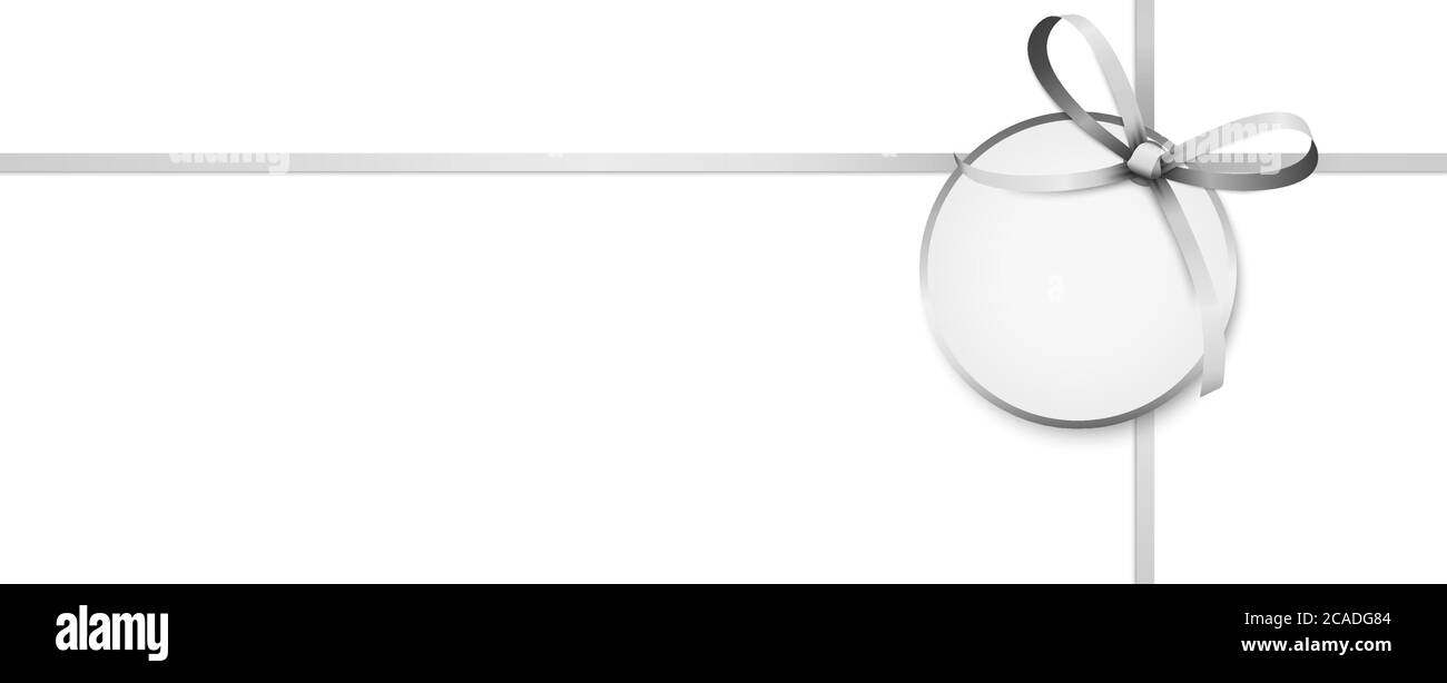 EPS 10 Vector Illustration der silberne Schleife mit Hang Tag und Platz für freien Text auf weißem Hintergrund Stock Vektor