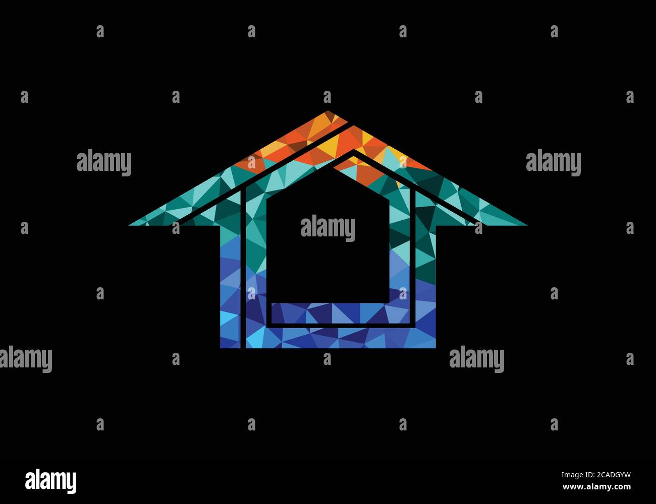 Low Poly Home Vektor Design-Vorlage. Haus Logo Zeichen Symbol Stock Vektor