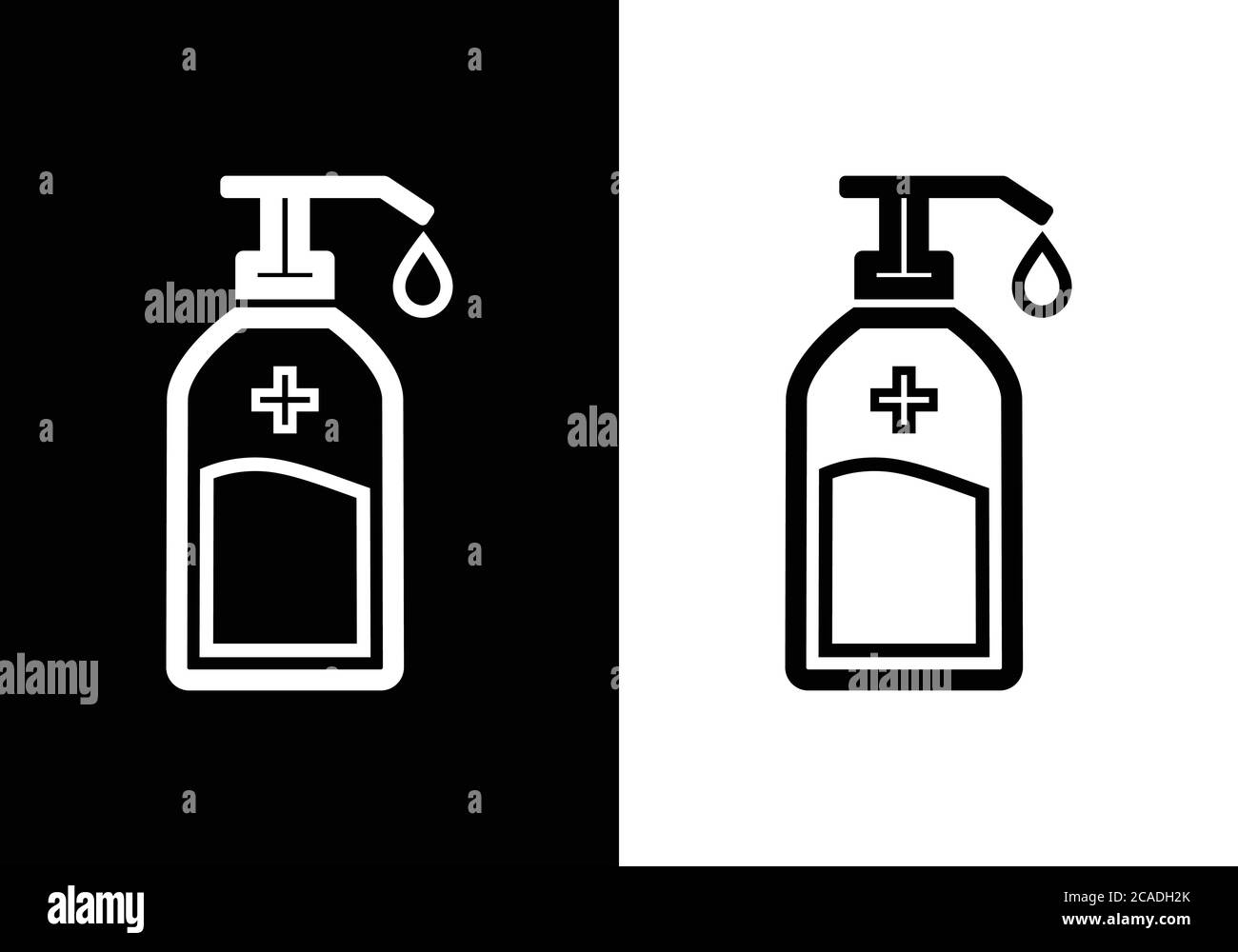 Flaches Vektorsymbol für Desinfektionsflasche für medizinische Apps und Websites Stock Vektor