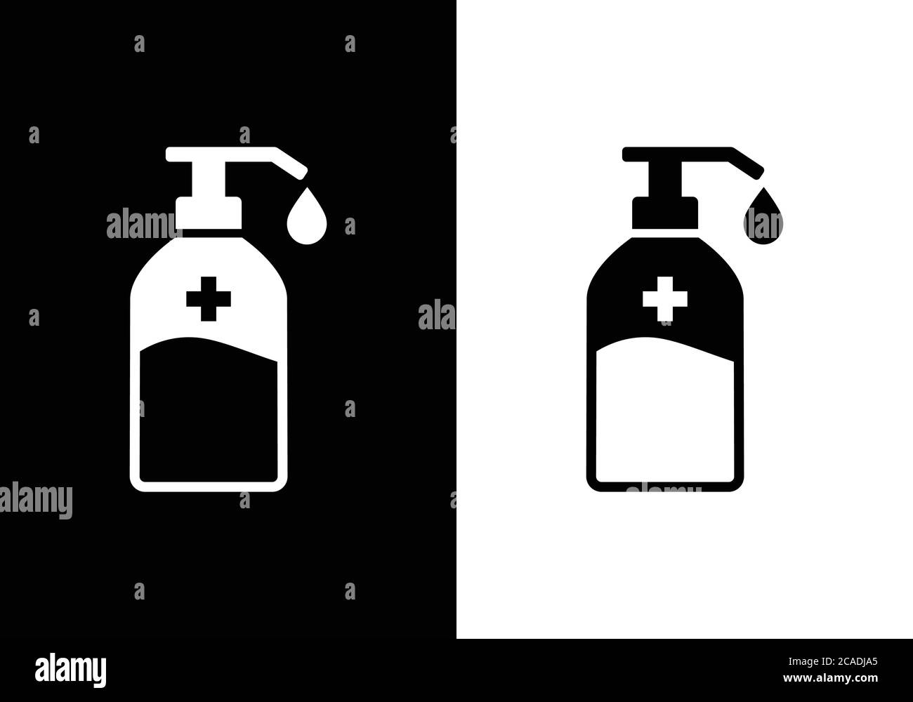 Flaches Vektorsymbol für Desinfektionsflasche für medizinische Apps und Websites Stock Vektor