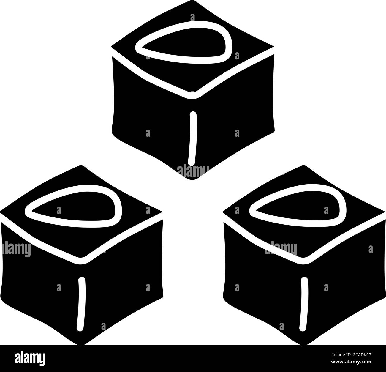 Lokum schwarzes Glyphensymbol. Türkisches Vergnügen. Traditionelle arabische Konfektion. Nationale Küche der Türkei. Köstliche orientalische Süßigkeiten. Silhouette Symbol auf wh Stock Vektor