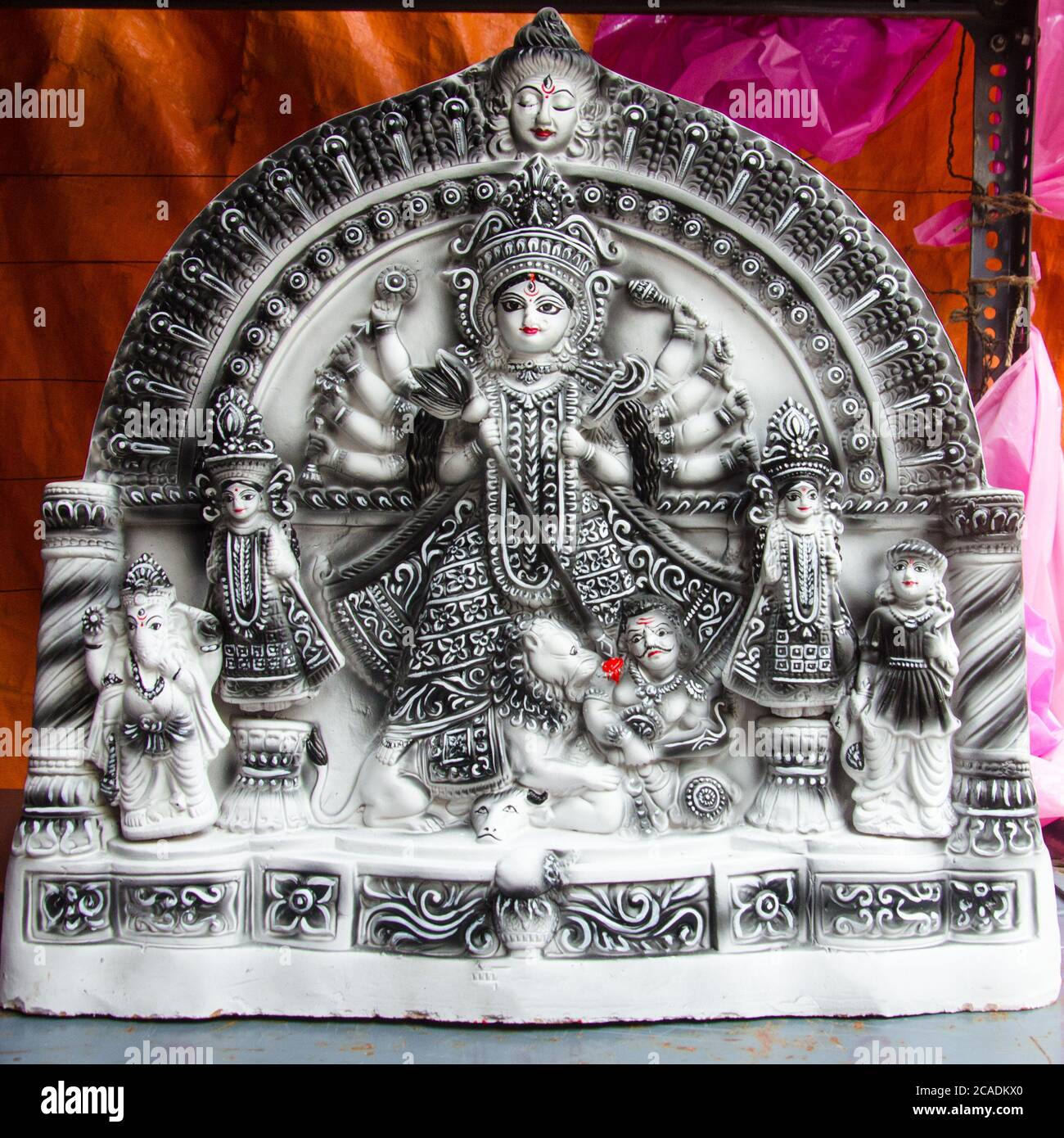 Statue der Göttin Durga mit selektivem Fokus Stockfoto