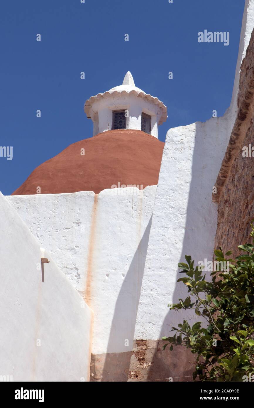 Kirche Santa Eularia, Santa Eulària des Riu, Ibiza, Balearen, Spanien Stockfoto