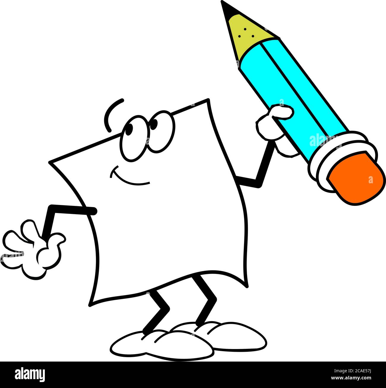 Papier und Bleistift machen eine Notiz Stockfoto