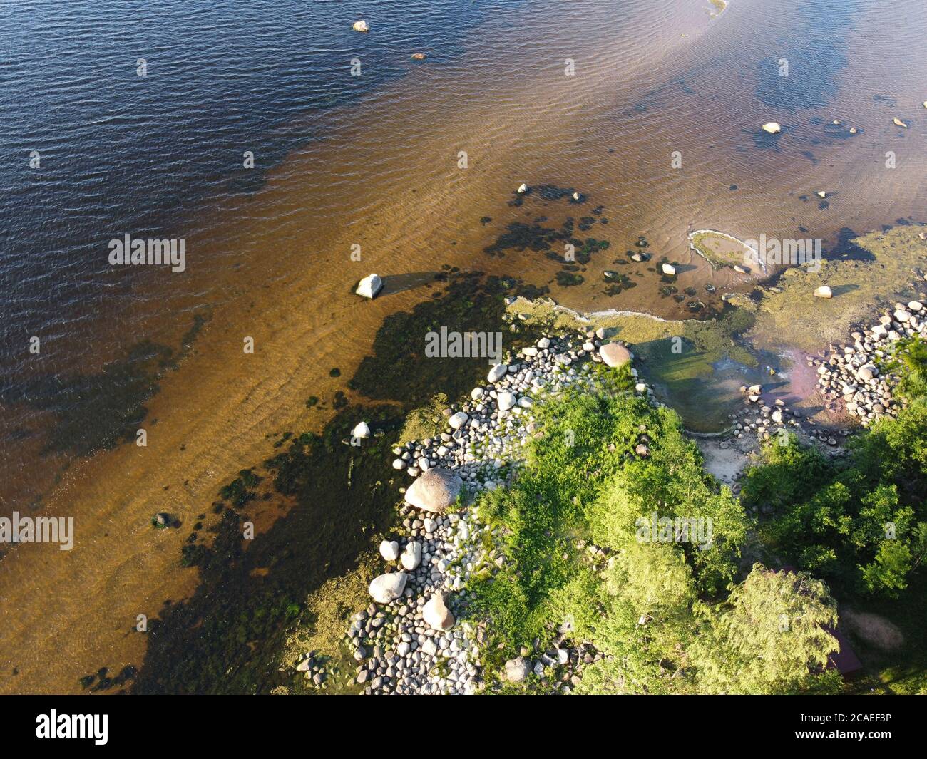 Wasserboden von oben, Luftaufnahme Stockfoto