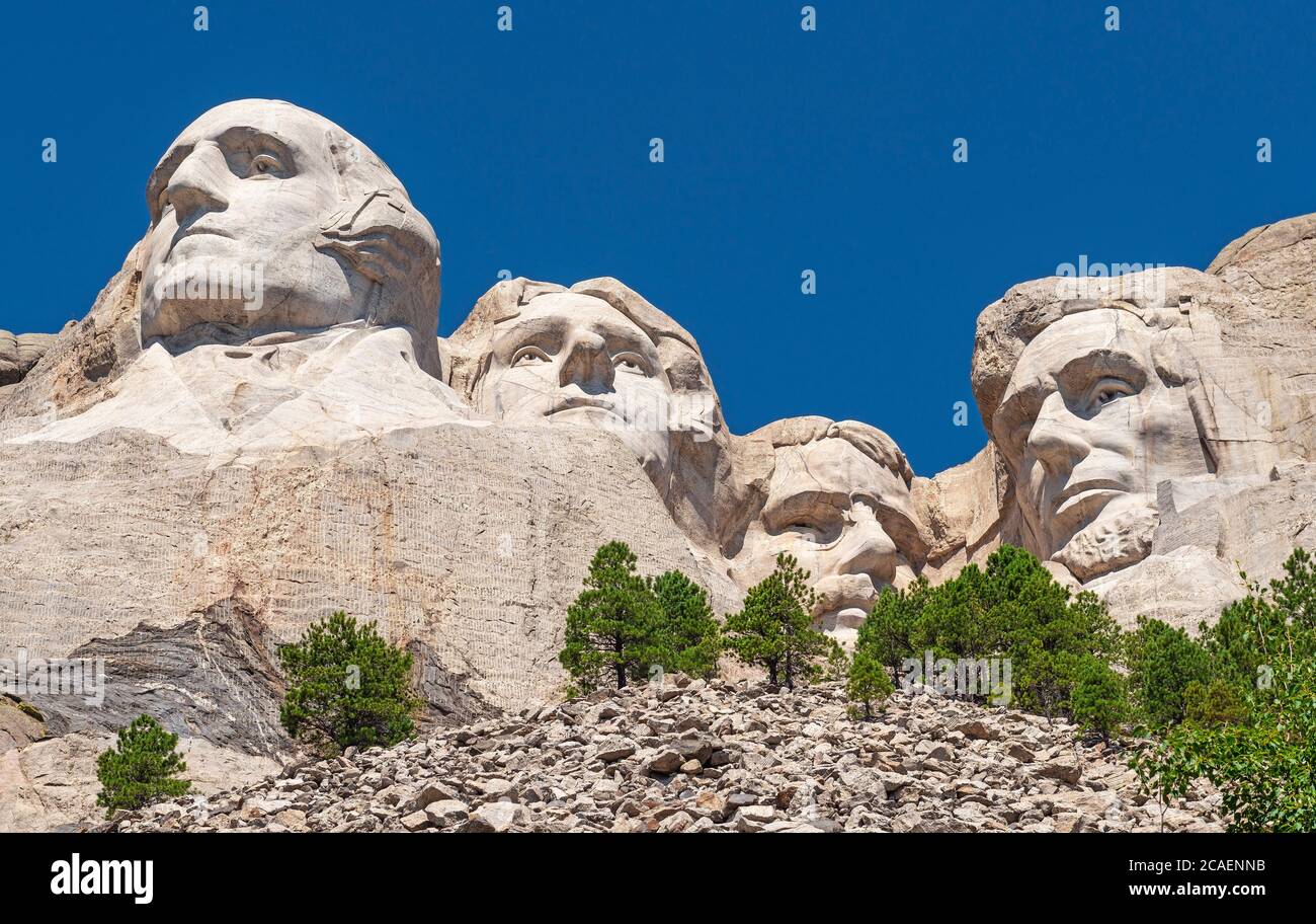 Panorama des Mount Rushmore Nationaldenkmals, South Dakota, USA (Vereinigte Staaten von Amerika). Stockfoto