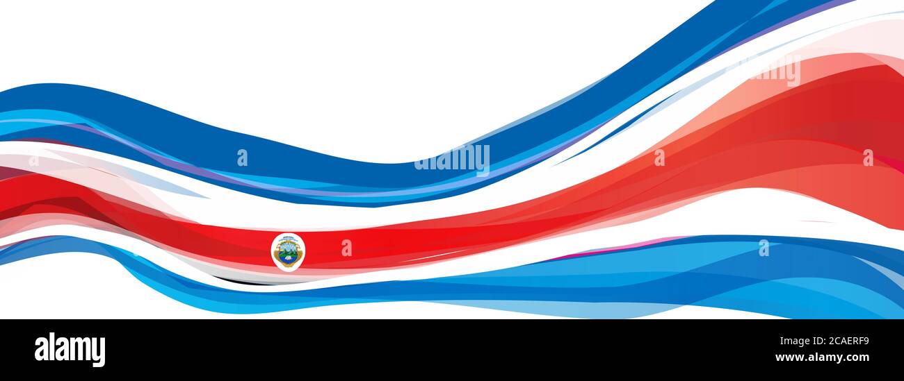 Flagge von Costa Rica, blau weiß rot Flagge der Republik Costa Rica Stockfoto