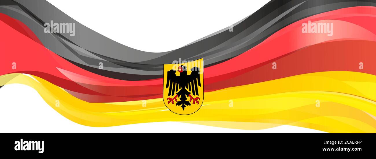 Variante Flagge Deutschlands, schwarz-rot-gelbe Flagge der Bundesrepublik Deutschland Stockfoto