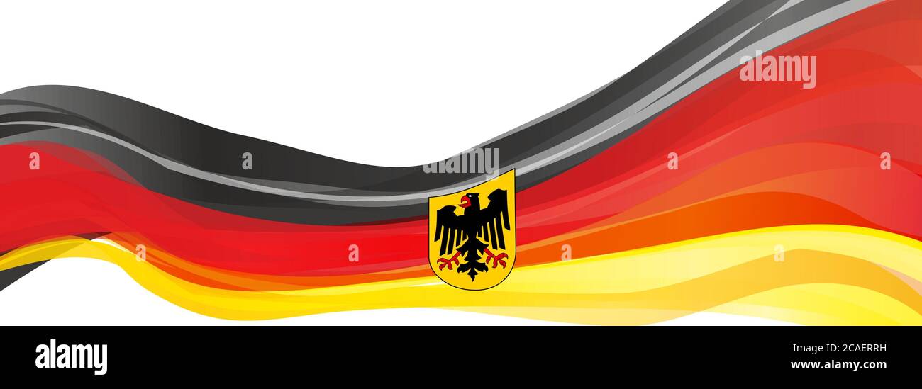 Variante Flagge Deutschlands, schwarz-rot-gelbe Flagge der Bundesrepublik Deutschland Stockfoto