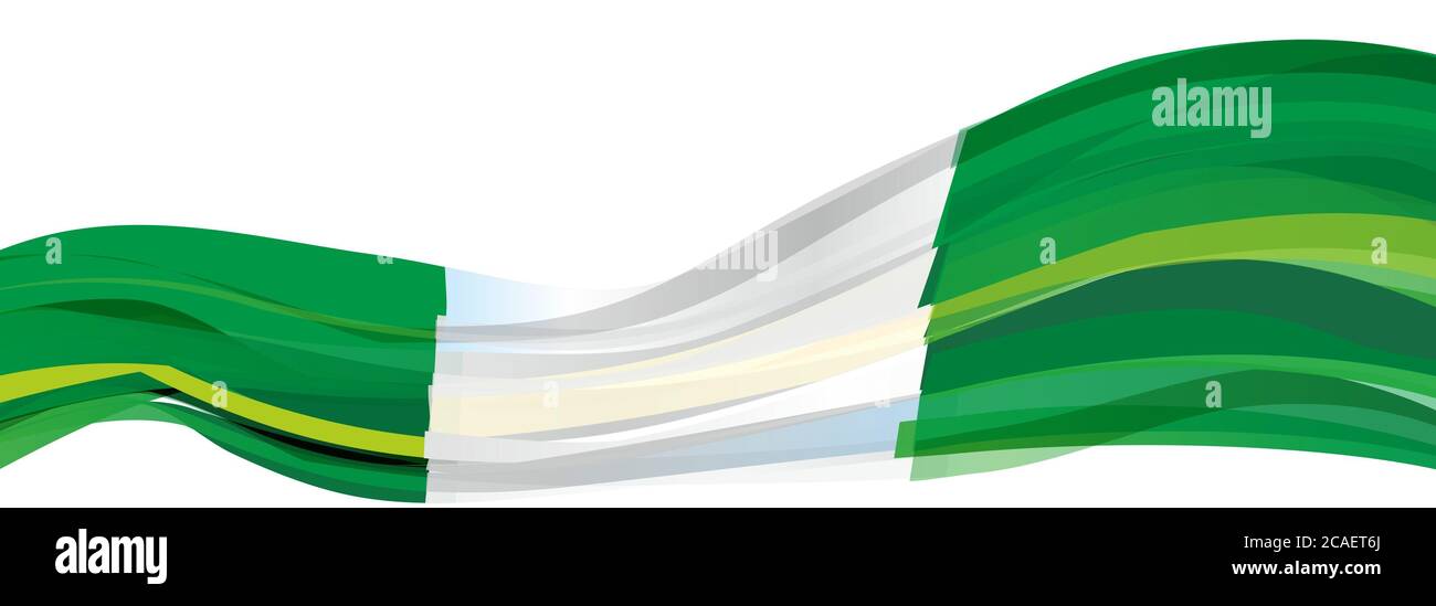 Flagge Nigerias, grün weiß Flagge der Bundesrepublik Nigeria Stockfoto