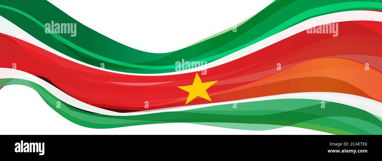 Flagge von Suriname, grün weiß rot gestreift mit gelbem Stern Flagge der  Republik Suriname Stockfotografie - Alamy