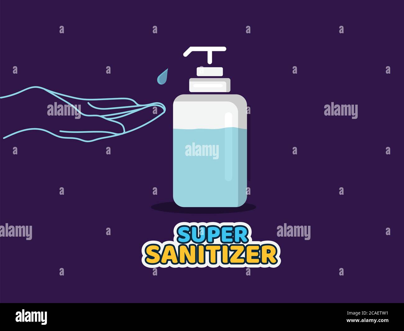 Super Sanitizer - beste Verwendung für covid 19 Sensibilisierungskampagne Stock Vektor