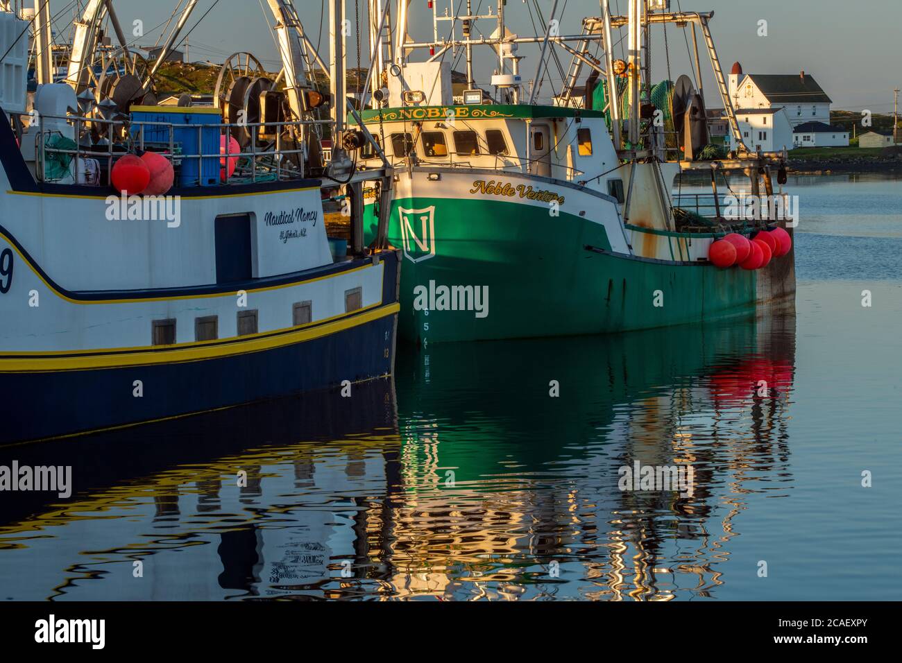 Festgespannte Fischtrawler, Twillingate, Neufundland und Labrador NL, Kanada Stockfoto
