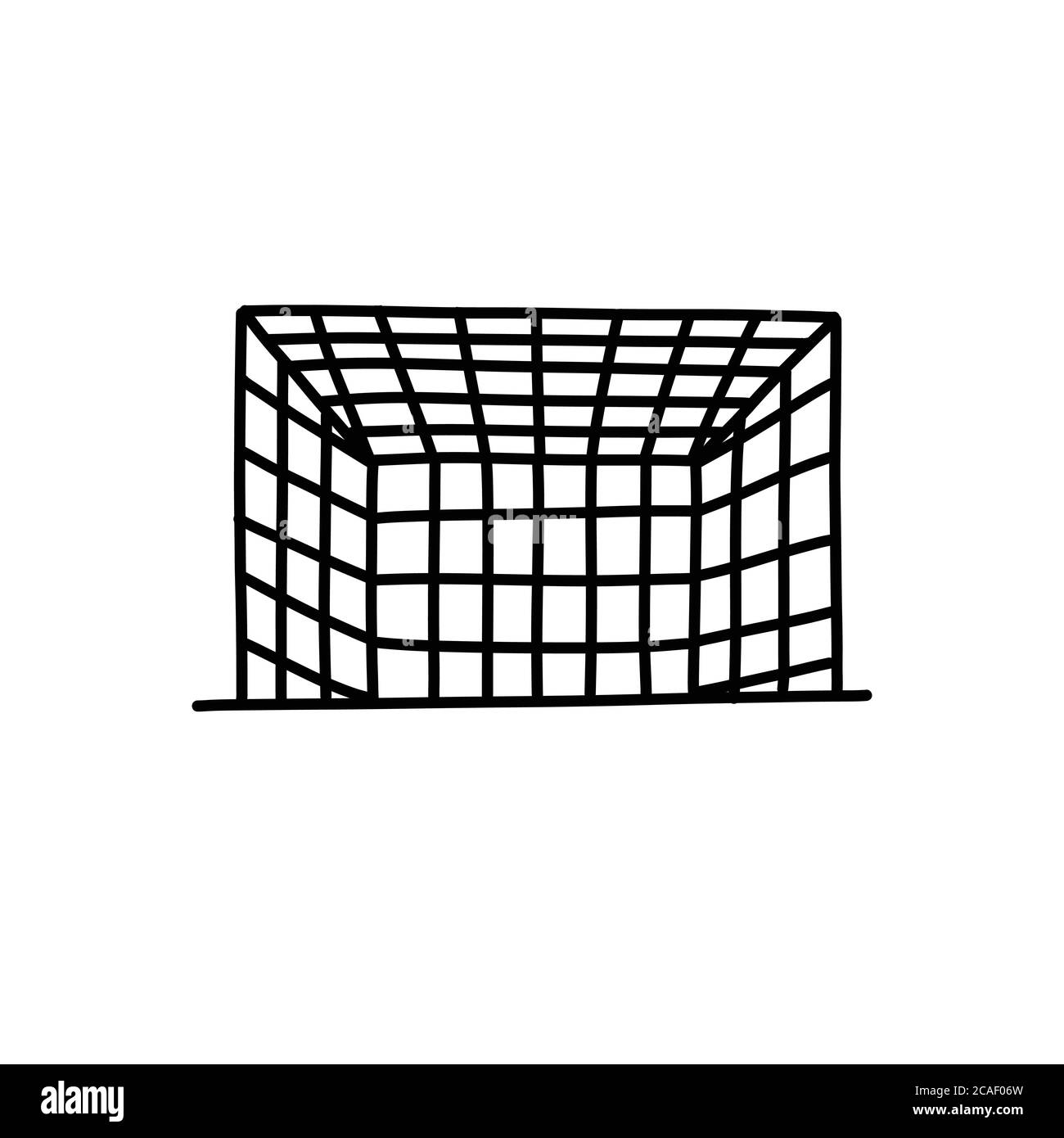 Fußball Tor Doodle Symbol, Vektor-Illustration Stock Vektor
