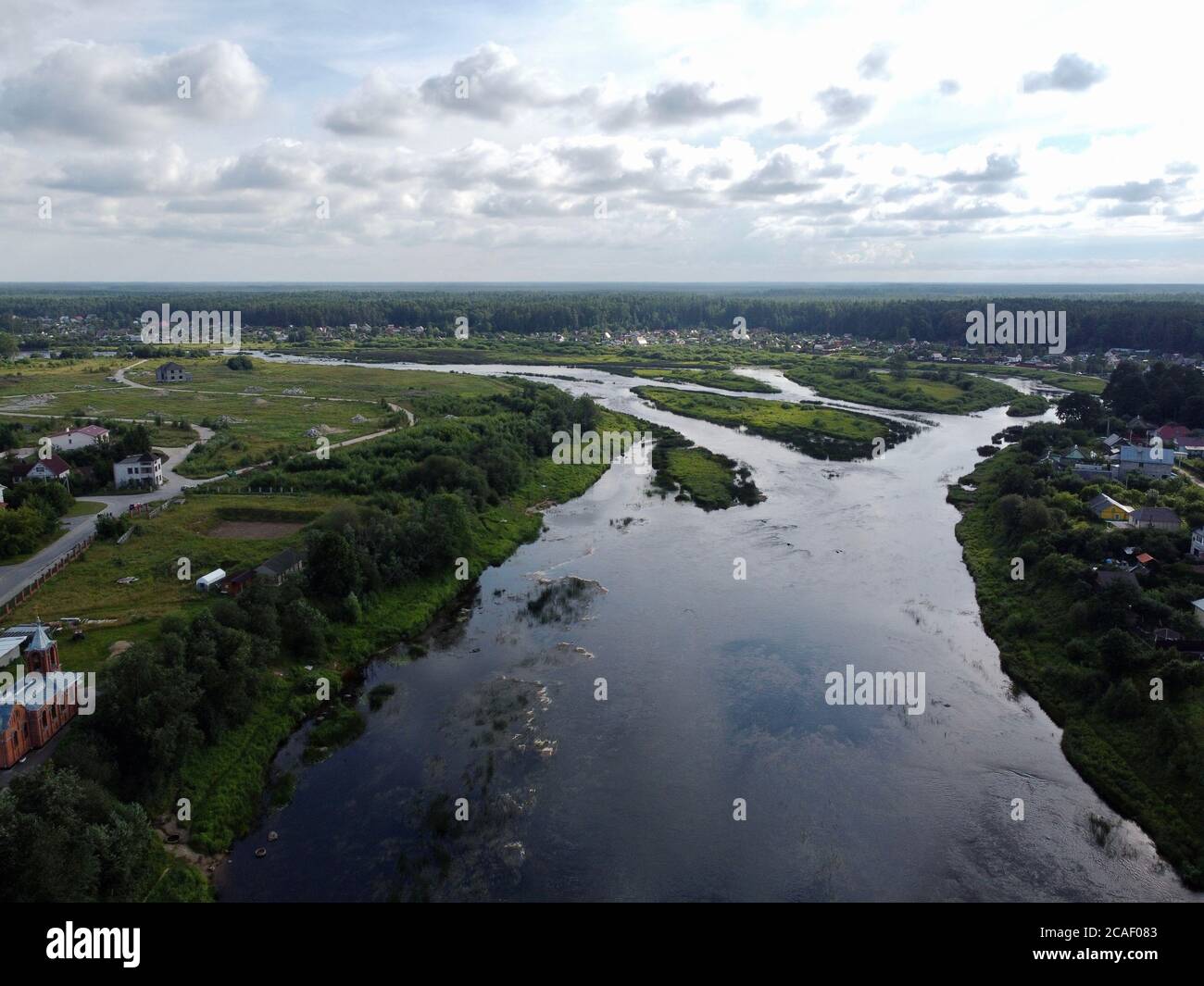 Draufsicht, Flussläufe, Luftaufnahmen Stockfoto