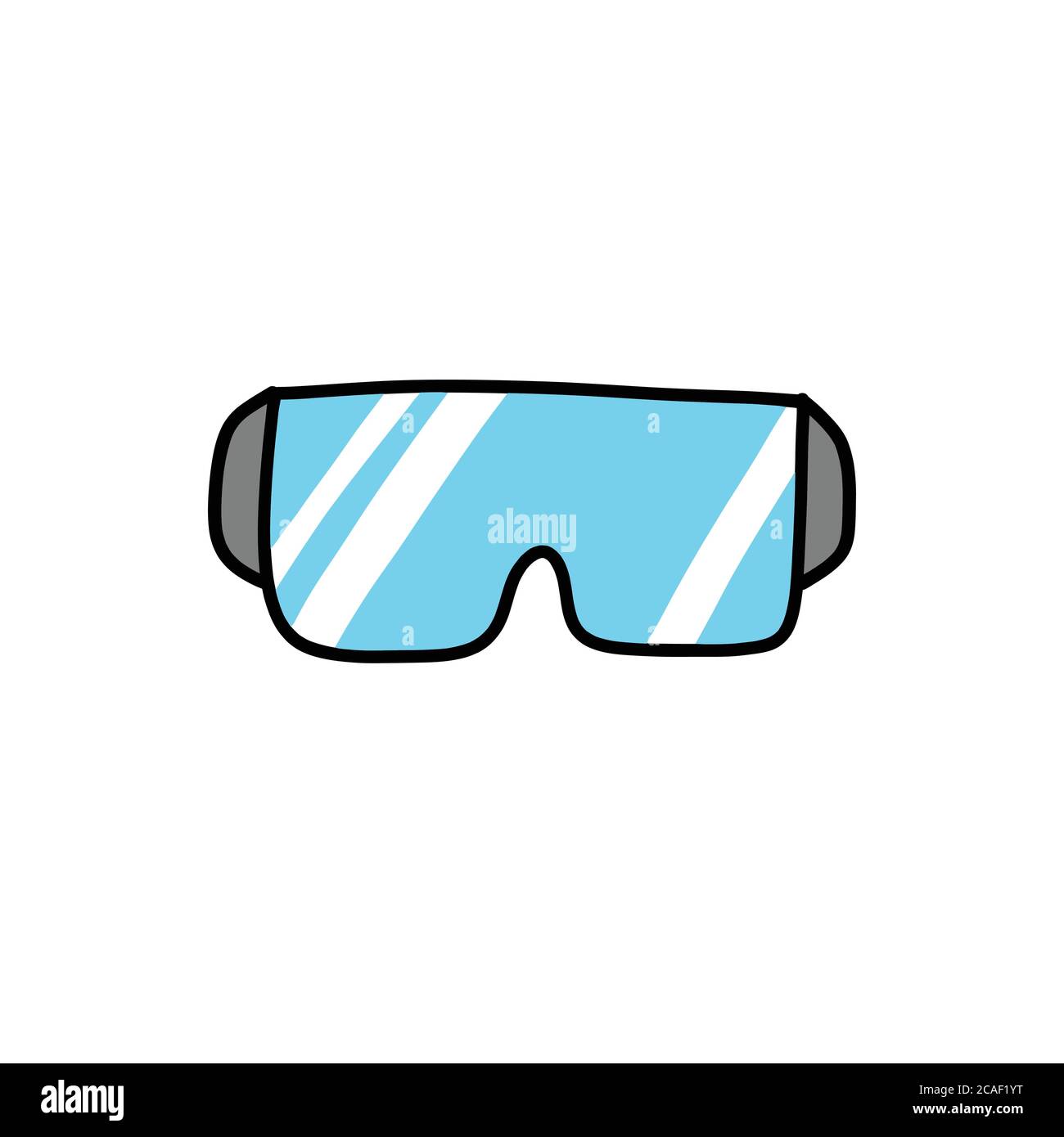 Schutzbrille Doodle Symbol, Vektor-Farbe Illustration Stock Vektor