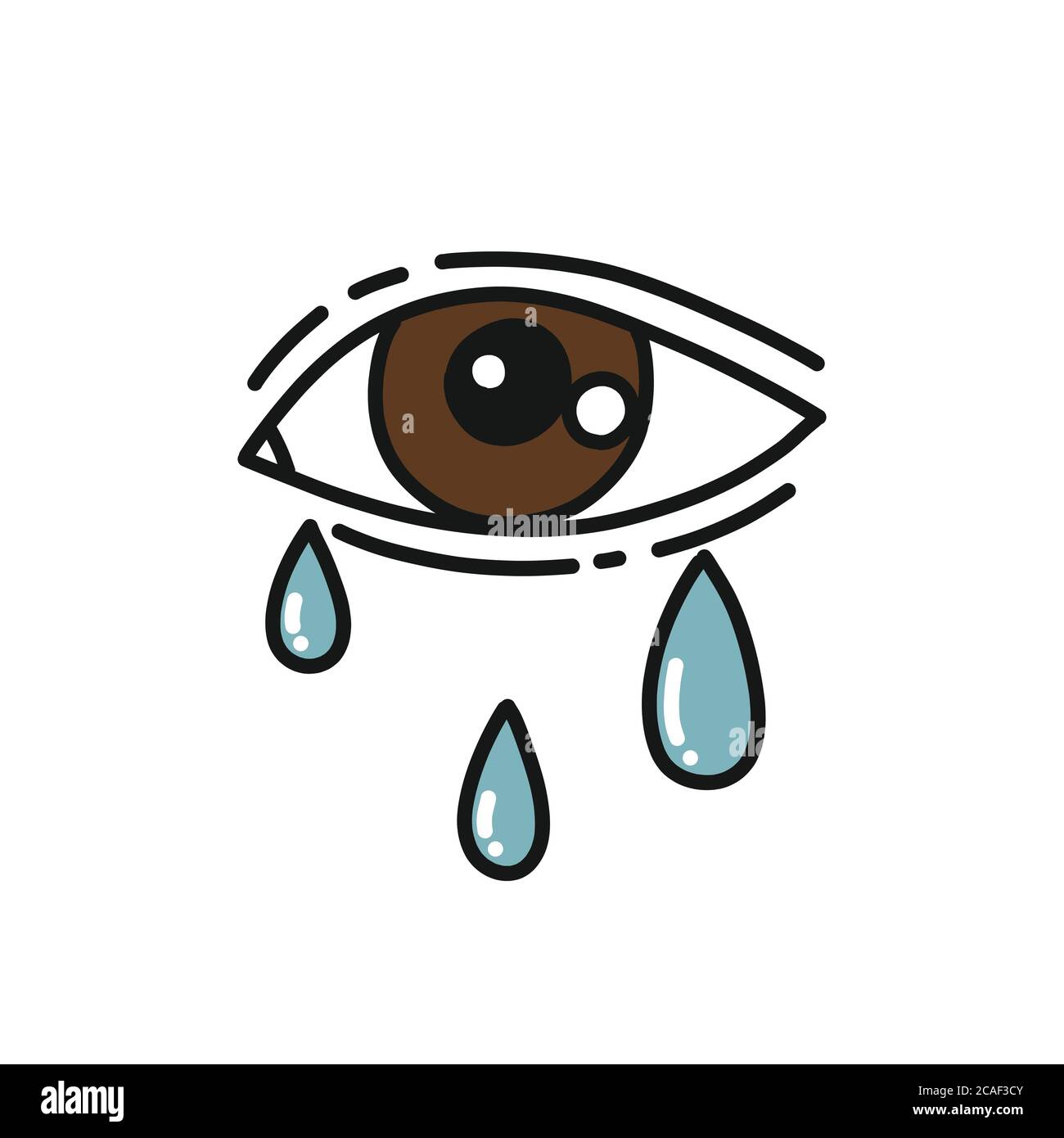Tearing Eyes Doodle Symbol, Vektor-Illustration Stock Vektor