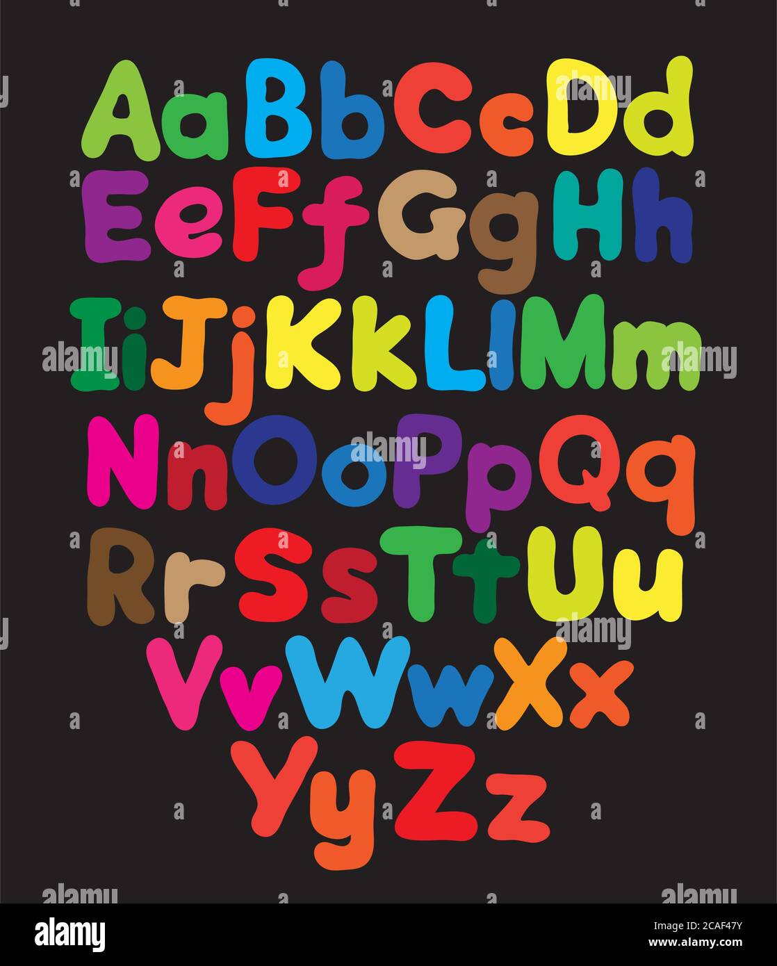 Alphabet Blase farbige Handzeichnung Stock Vektor