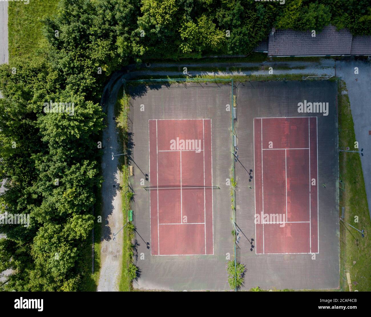 Fußballplatz mit Kunstrasen Stockfoto