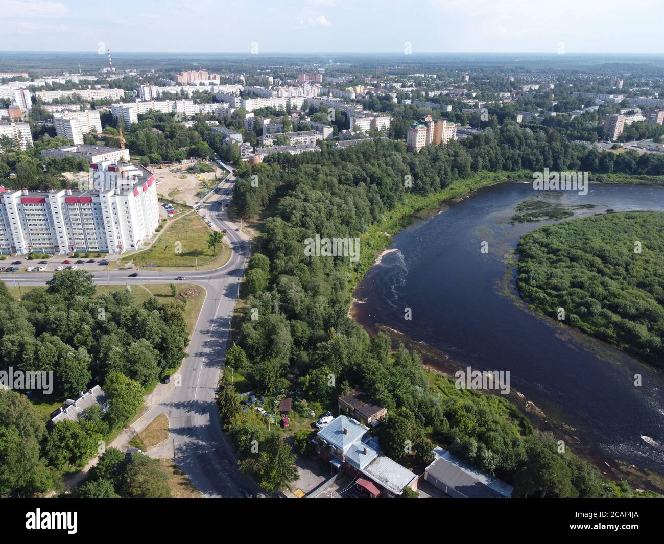 Draufsicht, Flussläufe, Luftaufnahmen Stockfoto